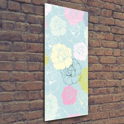 Verticale glasfoto Rozen