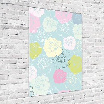 Verticale glasfoto Rozen