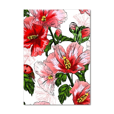 Verticaal glasschilderij Hibiscus