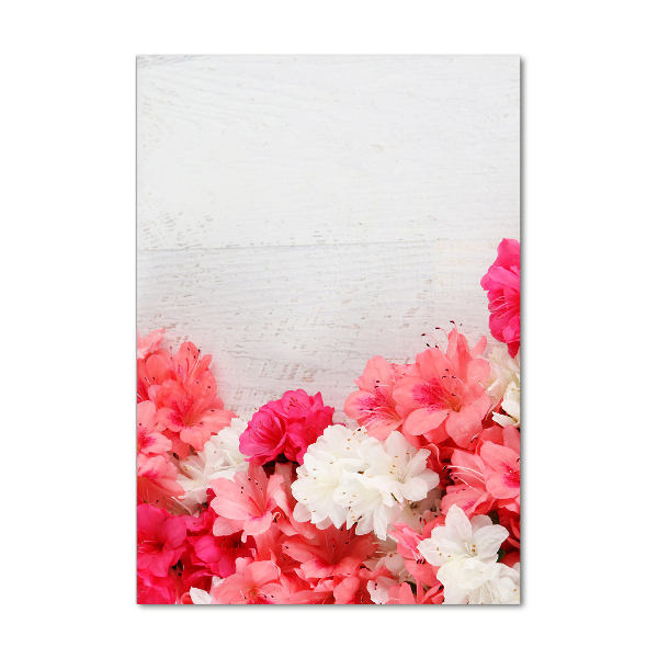 Verticale glasfoto Bloemen op hout