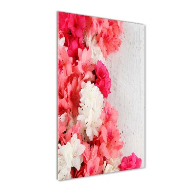 Verticale glasfoto Bloemen op hout