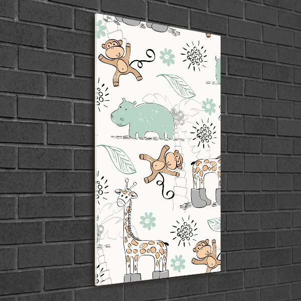 Verticale glasfoto Dieren van Afrika