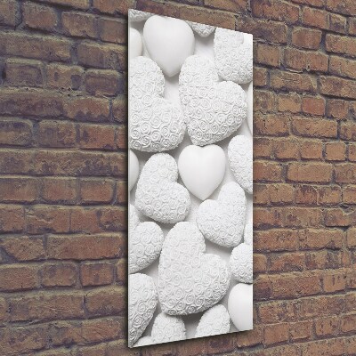 Verticale foto op glas Witte hartachtergrond