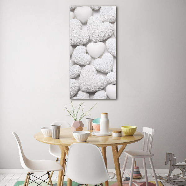 Verticale foto op glas Witte hartachtergrond