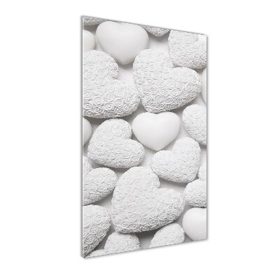 Verticale foto op glas Witte hartachtergrond