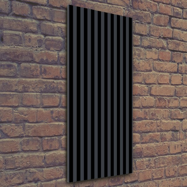 Verticale foto op glas Zwarte en grijze strepen