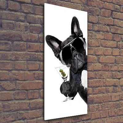 Verticale foto op glas Piez met martini