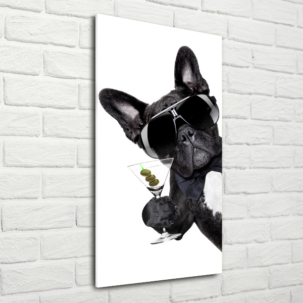 Verticale foto op glas Piez met martini