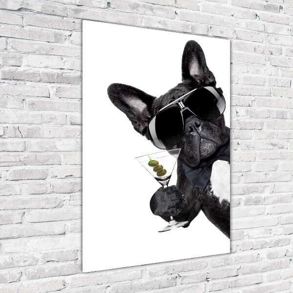 Verticale foto op glas Piez met martini