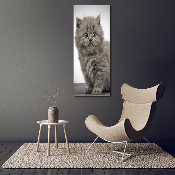 Verticale glasfoto Grijze Britse kat
