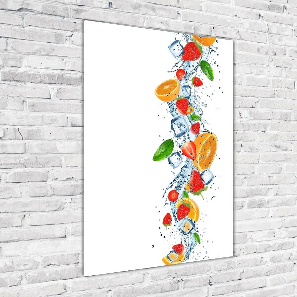 Verticale foto op glas Fruit en ijs