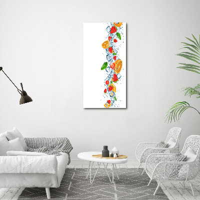 Verticale foto op glas Fruit en ijs