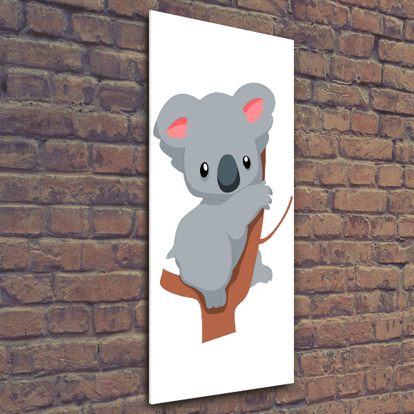 Verticaal glasschilderij Panda in een boom