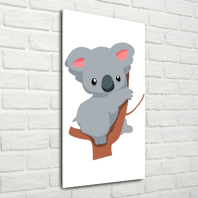 Verticaal glasschilderij Panda in een boom