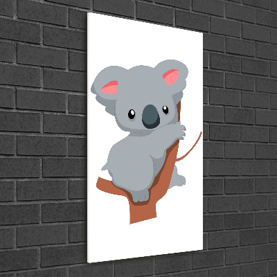 Verticaal glasschilderij Panda in een boom