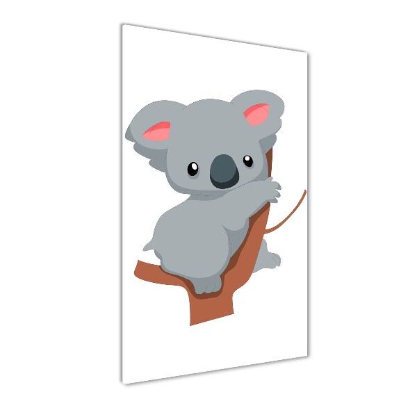 Verticaal glasschilderij Panda in een boom