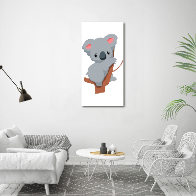 Verticaal glasschilderij Panda in een boom