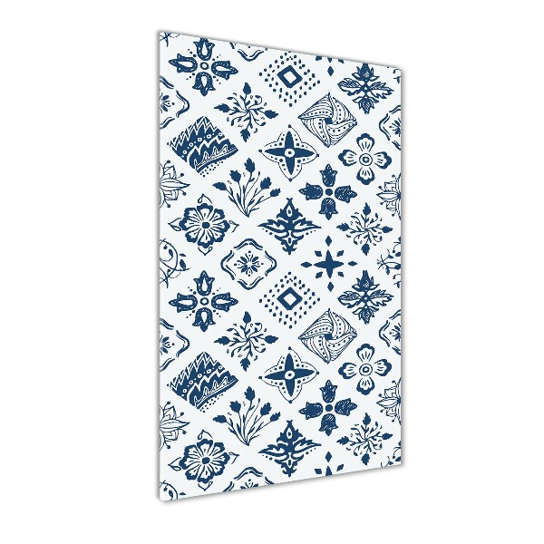 Verticale foto op glas Bloemenpatroon