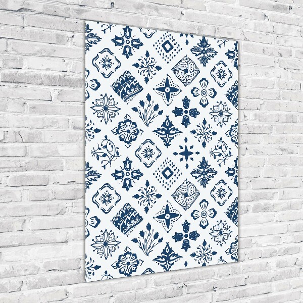 Verticale foto op glas Bloemenpatroon