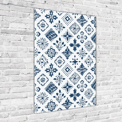 Verticale foto op glas Bloemenpatroon