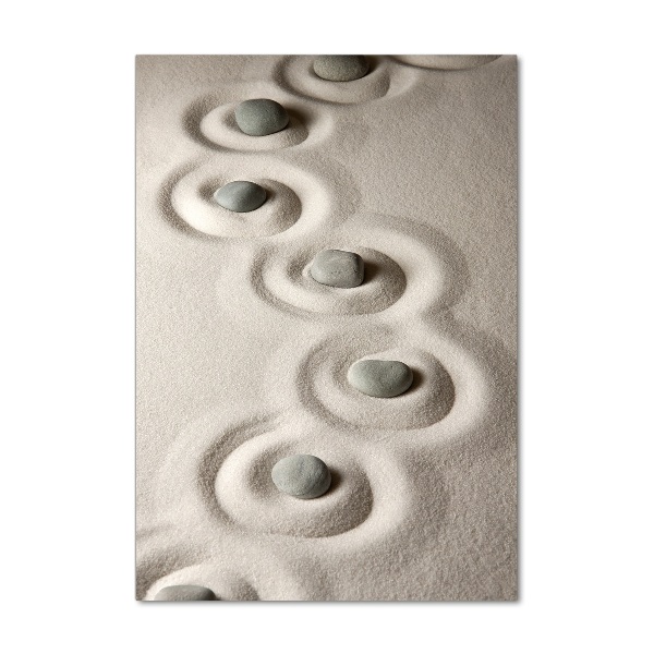 Verticale foto op glas Stenen in het zand