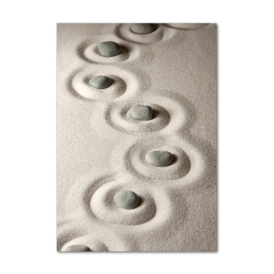 Verticale foto op glas Stenen in het zand