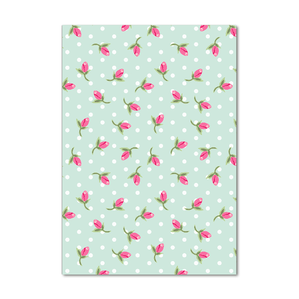 Verticaal glasschilderij Rozen