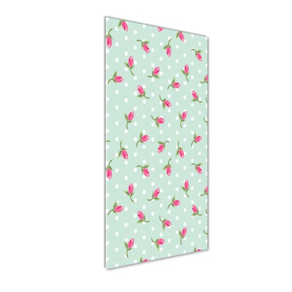 Verticaal glasschilderij Rozen