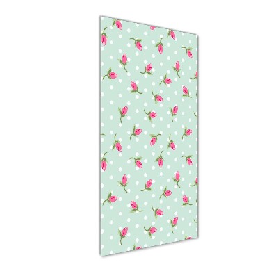 Verticaal glasschilderij Rozen