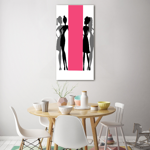Verticale foto op glas Silhouetten van vrouwen
