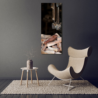 Verticale glasfoto Houten gereedschap