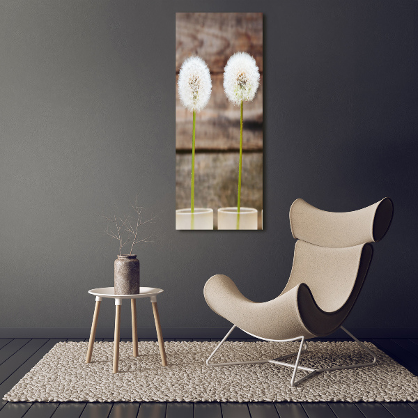 Verticale foto op glas Paardenbloemen