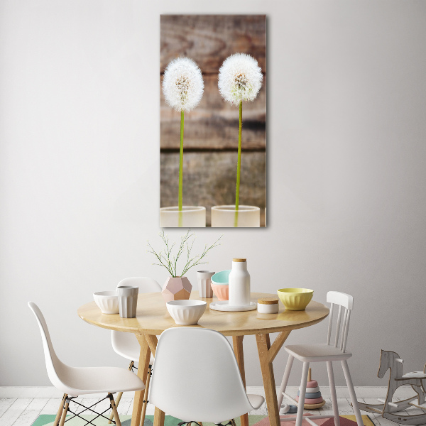 Verticale foto op glas Paardenbloemen