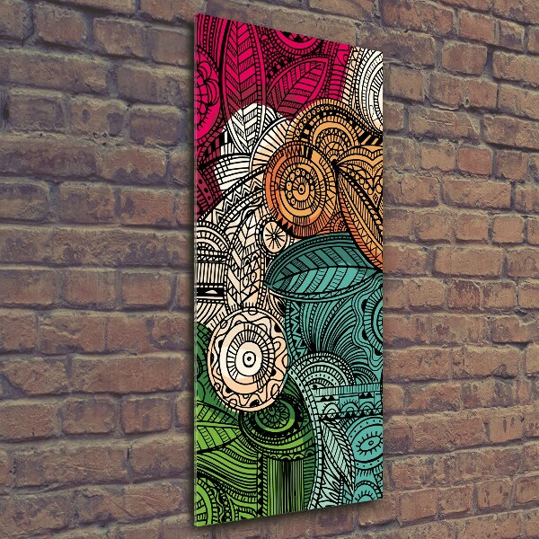 Verticale glasfoto Abstracte veren