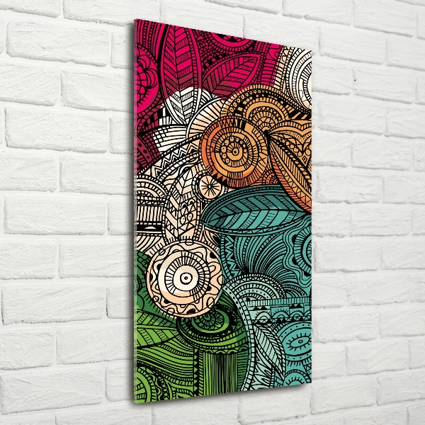 Verticale glasfoto Abstracte veren