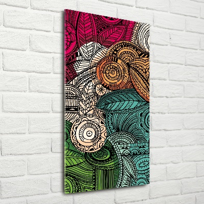 Verticale glasfoto Abstracte veren