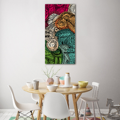 Verticale glasfoto Abstracte veren