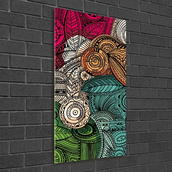 Verticale glasfoto Abstracte veren