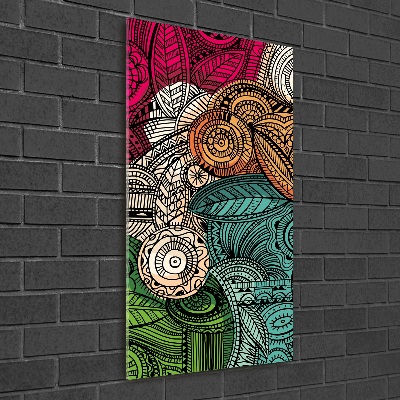 Verticale glasfoto Abstracte veren