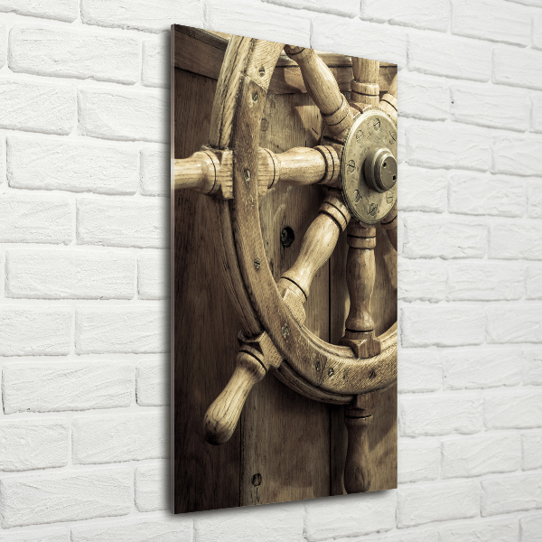 Verticale foto op glas Het roer van een jacht