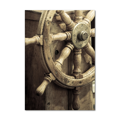 Verticale foto op glas Het roer van een jacht