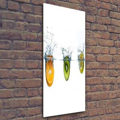 Verticale glasfoto Fruit onder water