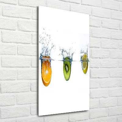 Verticale glasfoto Fruit onder water