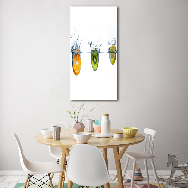 Verticale glasfoto Fruit onder water