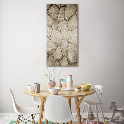 Verticaal glasschilderij Stenen muur