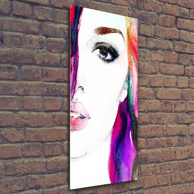 Verticale foto op glas Abstracte vrouw