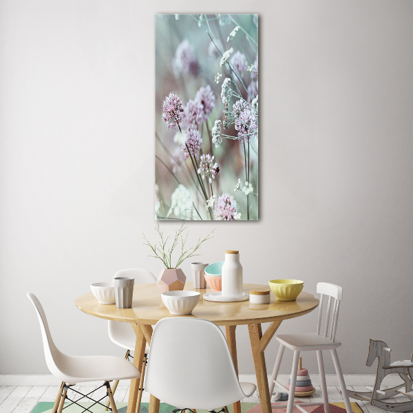 Verticale foto op glas Knoflookbloemen