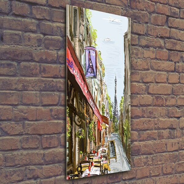 Verticale glasfoto Eiffeltoren Parijs