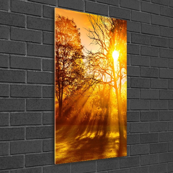 Verticaal glasschilderij Park in de herfst