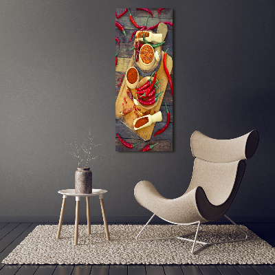 Verticale foto op glas Chilipepers